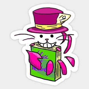 Cheshire Cat Reading Buddy Sticker